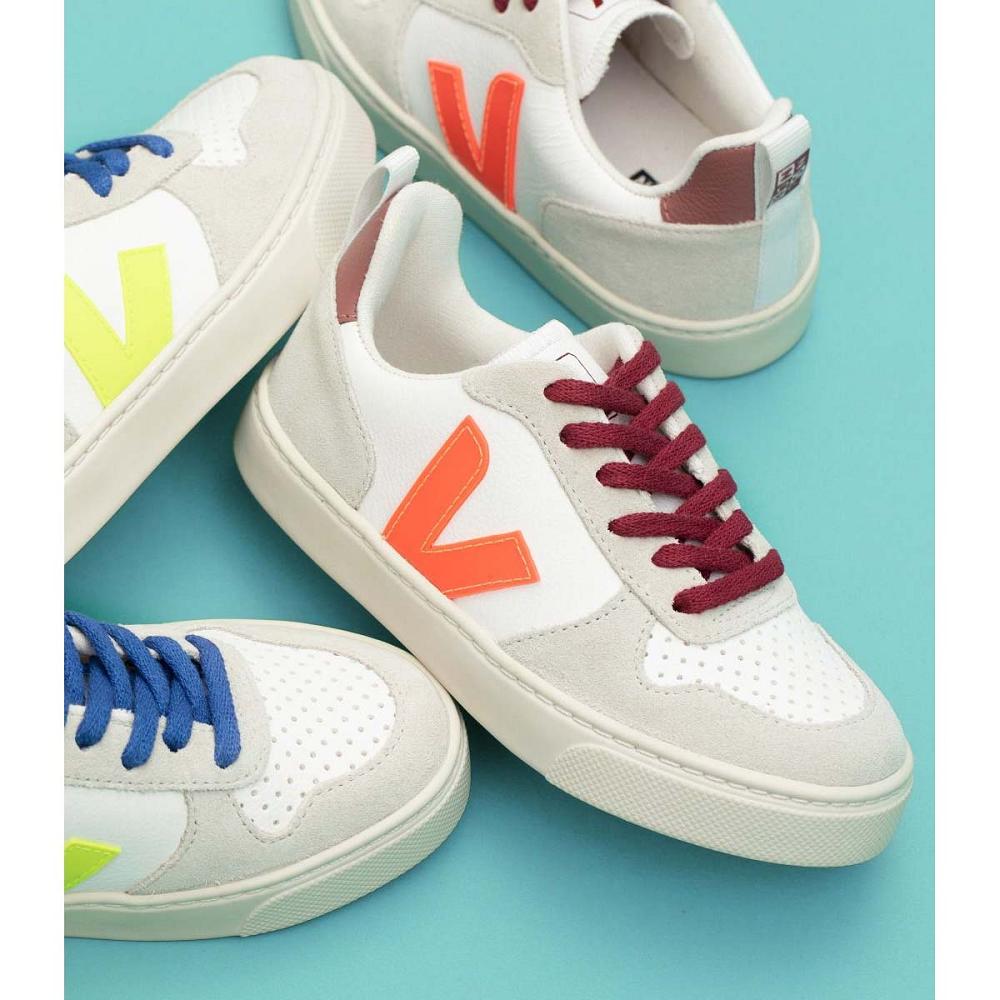 Veja V-10 BONTON Sneakers Kinderen White/Orange | BE 838UZG